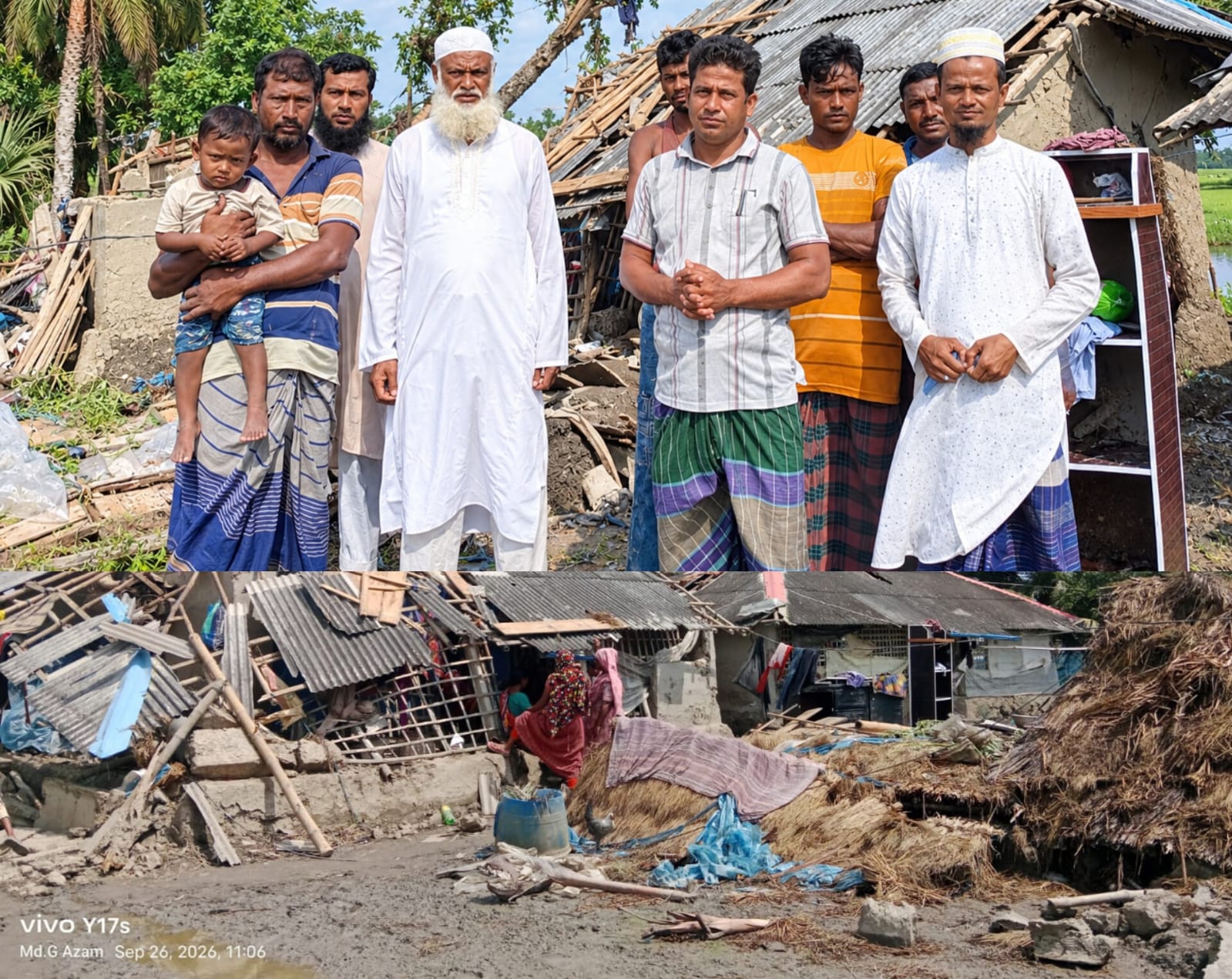 আশাশুনিতে আকস্মিক ঝড়ে ৫ কাঁচা ঘর লন্ডভন্ড।ক্ষতিগ্রস্তদের পাশে চেয়ারম্যান প্রার্থী আব্দুল গফুর সানা